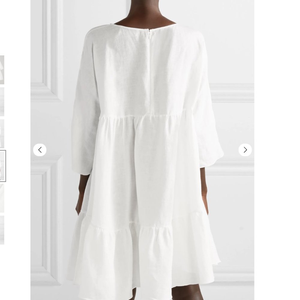 NWOT Mansur Gavriel Oversized Tiered Linen Dress - Picture 3 of 10